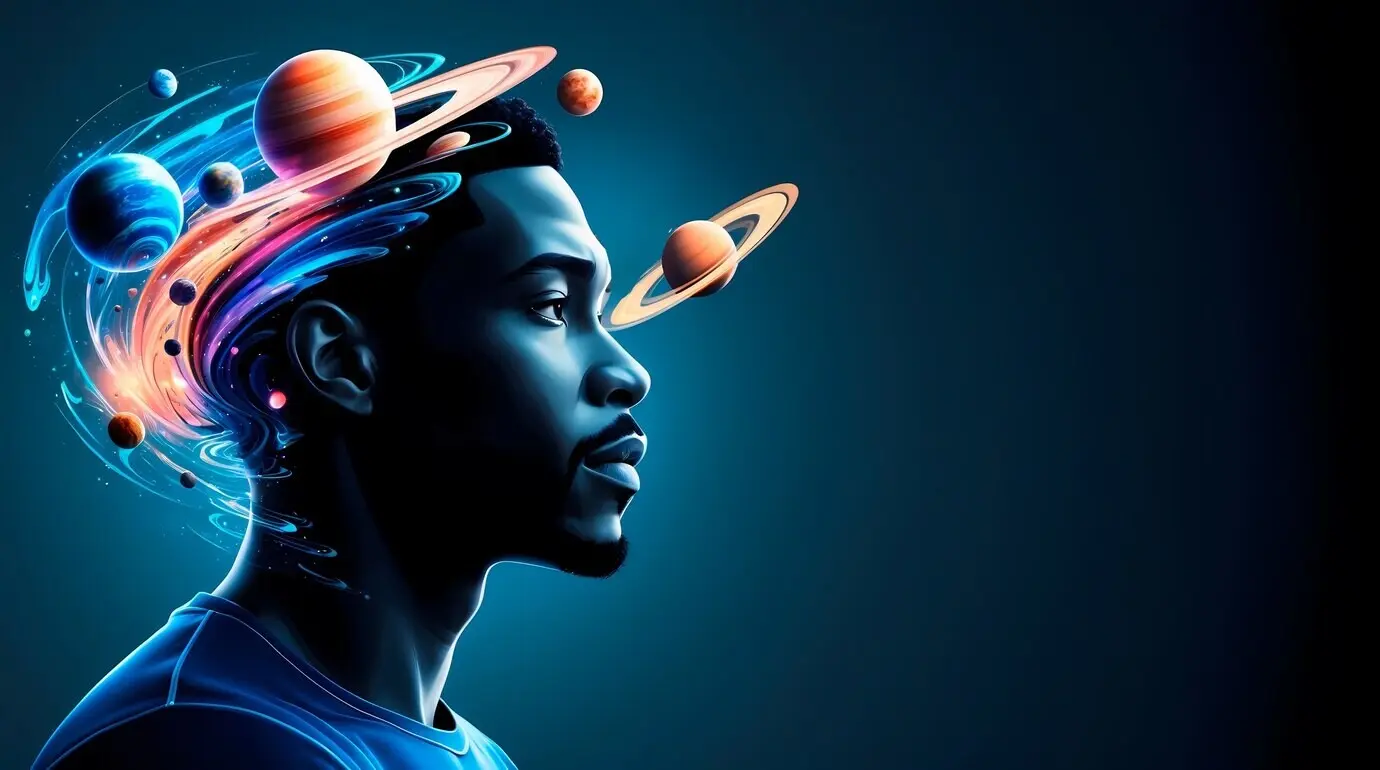 Darstellung des Prozesses und des Konzepts des kollektiven Geistes im Stil digitaler Kunst